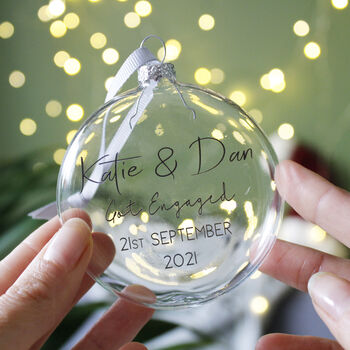 Happy Engagement Glass Bauble Gift, 5 of 11