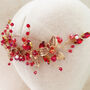 Red And Gold Flower Hair Vine, thumbnail 3 of 6