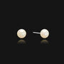Pia Pearl Stud Earrings Silver, thumbnail 2 of 3
