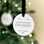 Personalised 'Our First Christmas Engaged' Ceramic Bauble, thumbnail 4 of 9