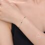 Sterling Silver 2mm Black Spinel Beaded Satellite Chain Bracelet, thumbnail 4 of 12