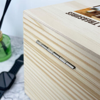 Personalised Our Special Treasures Pine Photo Memory Box Five Sizes 16cm | 20cm | 26cm | 30cm | 36cm, 7 of 9