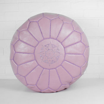 Moroccan Coloured Leather Pouffe, 7 of 12