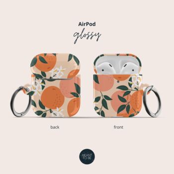 Orange Blossom Air Pods Case With Keychain, 3 of 5