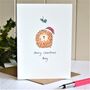 Personalised Christmas Hedgehog Handmade Card, thumbnail 3 of 4