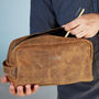 Personalised Buffalo Leather Large Wash Bag, thumbnail 3 of 9