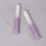 Set Of Two Ava Purple Ombre Pillar Candles By G Decor, thumbnail 1 of 3