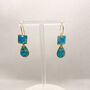 Turqoise Dainty Drop, Clay And Resin Earrings, thumbnail 9 of 12