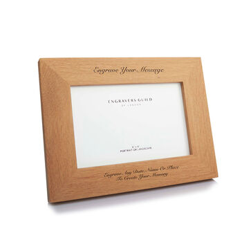 Solid Oak Personalised Photo Frame – 4x6, 3 of 6
