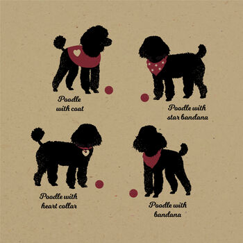 Personalised Poodle Print For One Or Two Dogs, 2 of 12