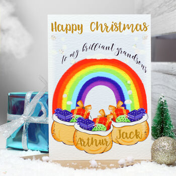 Rainbow Grandchildren Christmas Card, 6 of 12