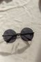 Black Oversized Round Circle Wire Frame Sunglasses, thumbnail 1 of 5