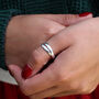 Sterling Silver Interlocking Bands Ring, thumbnail 2 of 4