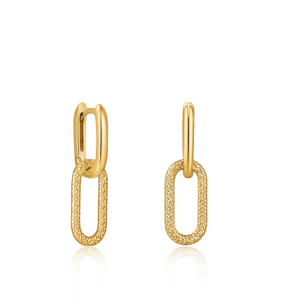 Gold Plated 925 Rope Oval Drop Earrings By ANIA HAIE