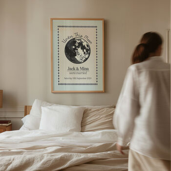 Personalised Moon Phase Wedding Date Print, 6 of 12