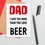 Funny Beer Loving Dad Card, thumbnail 1 of 2