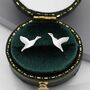 Sterling Silver Flying Duck Stud Earrings, thumbnail 1 of 10