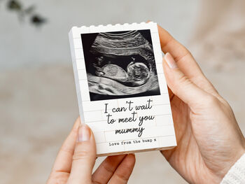 Personalised Baby Scan Photo Block Keepsake, First Mother's Day And Pregnancy Announcement Gift, 6 of 12