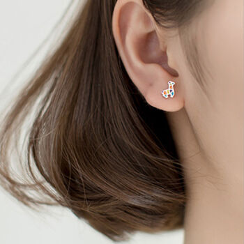 Sterling Silver Geometric Llama Stud Earrings, 3 of 5