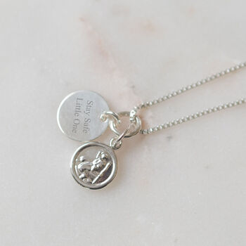 Tiny Sterling St Christopher Necklace, 3 of 6