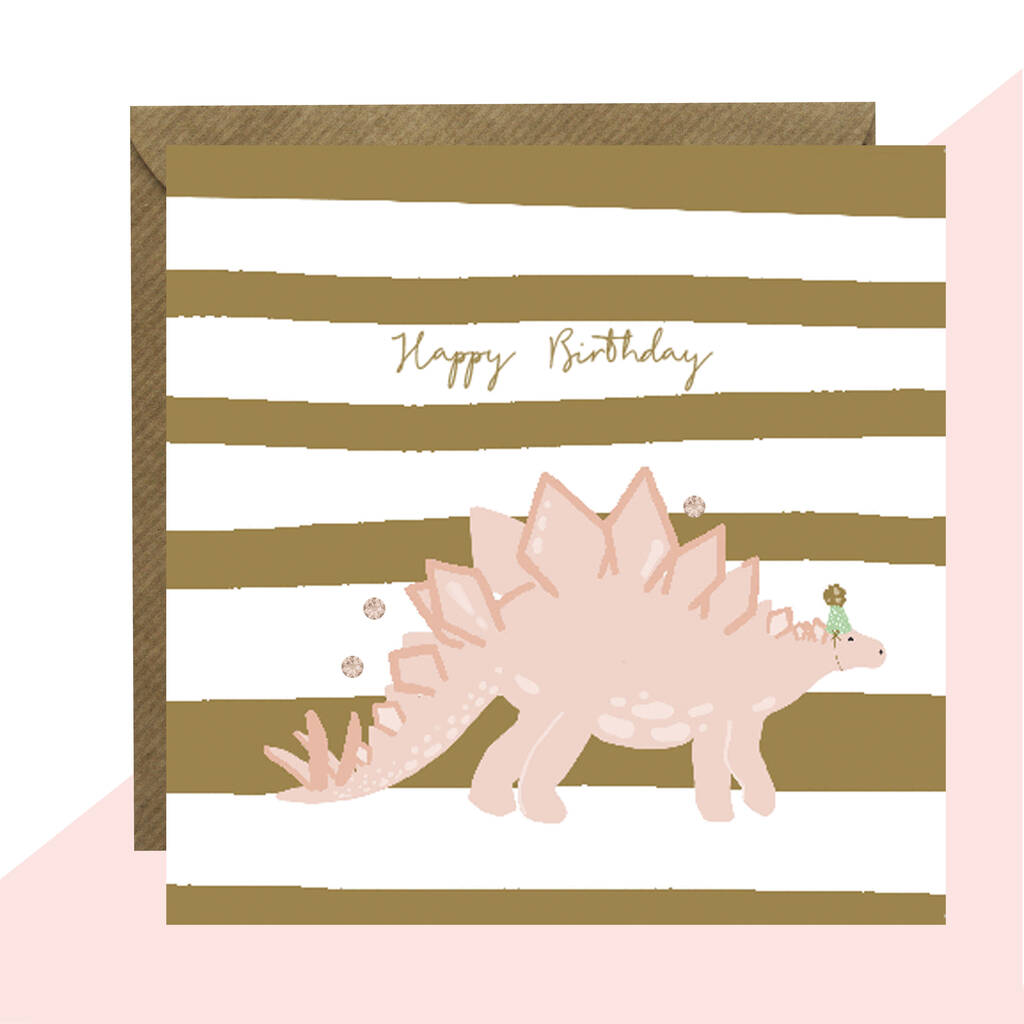 'Happy Birthday' Stegosaurus Card