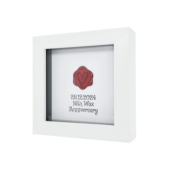 Personalised 16th Wax Anniversary Keepsake Gift Framed, 6 of 12