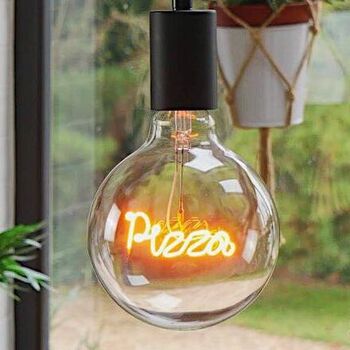 Pizza Text Light Bulb And Table Lamp, 4 of 5