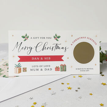Personalised Christmas Gift Voucher Scratch Card, 5 of 9