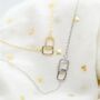 925 Silver Square Interlocking Zircon Square Necklace, thumbnail 2 of 3