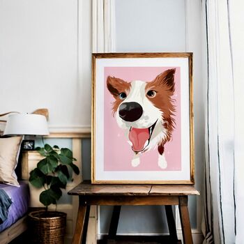 Border Collie Art Print | Pet Portrait, 6 of 12