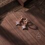 Moonstone Starburst Huggie Hoop Earrings, thumbnail 5 of 10