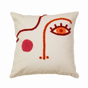 Tufted Abstract Face Cushion, 3 of 3