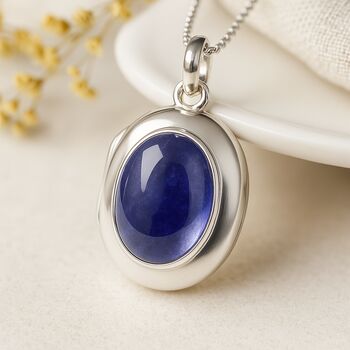 Personalised Sterling Silver Iolite Gemstone Locket Necklace With Photos, 3 of 9