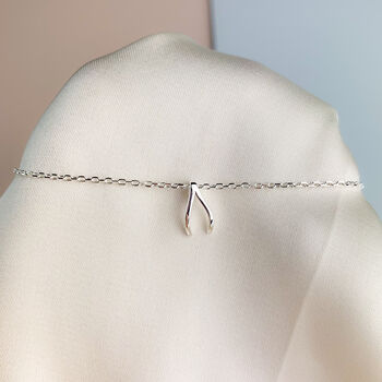 Sterling Silver Wishbone Charm Bracelet, 4 of 5