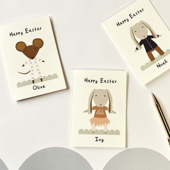 Personalised Easter Mouse Or Bunny Card, 10 of 10