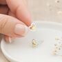 Sterling Silver And Gold Double Heart Stud Earrings – 9mm, thumbnail 1 of 9