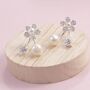 Sterling Silver Pearl Blossom Stud Earrings, thumbnail 1 of 3