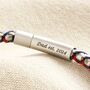 Personalised Men's Stainless Steel Bracelet In Red White And Blue, thumbnail 2 of 2