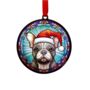 French Bulldog Grey In Santa Hat Suncatcher Decoration, thumbnail 5 of 6