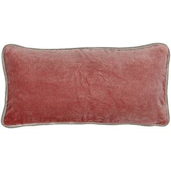 Velvet Cushion With Piping In A Choice Of Colours, 3 of 4