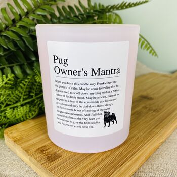 Fun Personalised Pug Dog Owner's Affirmation Candle, 3 of 11