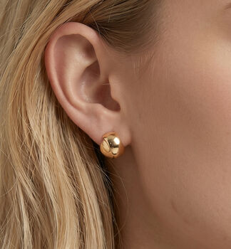 Kin 18 K Gold Plated Knot Earrings, 4 of 5