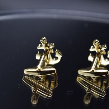 Anchor Gold Cufflinks Gift Captaion 316 L Stainless Steel, 5 of 6