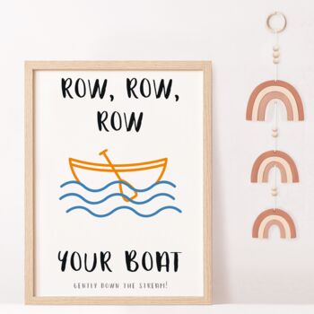 'Row Row Row Your Boat' Nursery Rhyme Print, 4 of 5