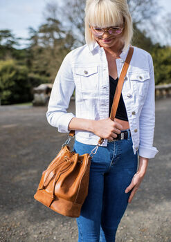Timeless Tan Leather Bucket Bag, 3 of 3