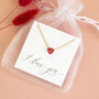Tiny Red Enamel Floating Heart Necklace, thumbnail 4 of 7