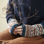 Fair Trade Fair Isle Knit Wool Lined Wristwarmer Gloves, thumbnail 2 of 12