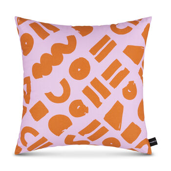 Love Pink And Ochre Geometric Cushion, 2 of 5