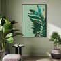 Custom Colour Tropical Leaf Personalised Wall Art Print, thumbnail 1 of 7