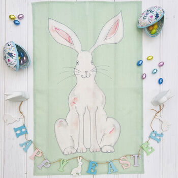 Personalised Easter Linen Tea Towel, 2 of 5